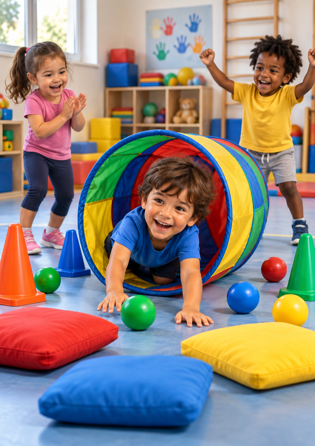 Crianças participando de uma dinâmica psicomotora 3